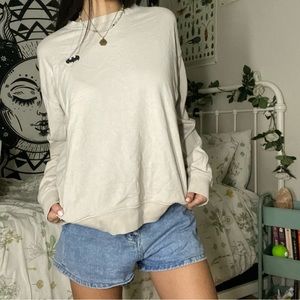 H&M Neutral basic crewneck with black embroidered Batman logo